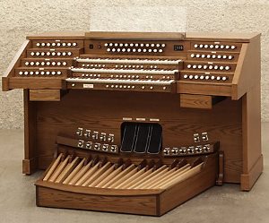 This 3-Manual Bravura organ, by the Allen Organ Co., looks much like the organ we hope to acquire at PEACE Lutheran Church.