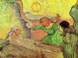 God offers new life through Jesus! In this 1890 painting, Van Gogh depicts Jesus raising Lazarus to new life. Courtesy Wikiart.